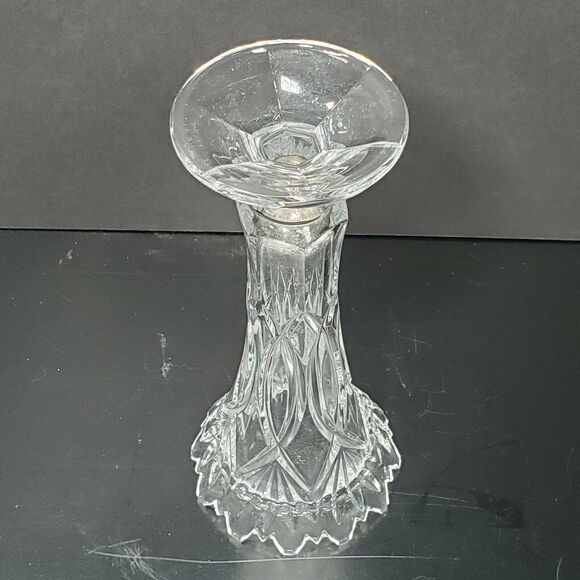 Crystal Vase Saw Tooth Edge 8" - Picture 6 of 7